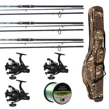 Карповий набір: Fishing ROI Dynamic Carp Rod вудилища + Flagman Sensor Big Game Carp котушки + чохол та подарунок CE_3+FACR6000_3+Kibas фото