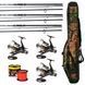 Карповый набор: Fishing Roi Dynamic 3-секционные удилища + Eclipse J-3FR 6000 катушки + чехол nabor_3 фото 1