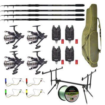 Карповий набір Flagman Magnum Black Carp на 4 вудлища 3.3 м із котушками, род-подом, сигналізаторами, чохлом і волосінню 0,30 мм 3 FLMBTC360+CP57040B4.4 фото