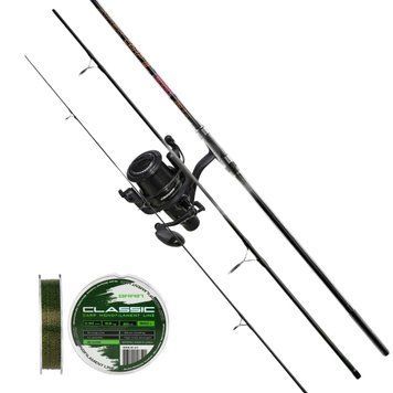 Карповий набір Brain Apex 3.9 м 3.5 lb вудлище 3 секції + котушка Flagman Endura Carp 8000 FS + волосінь у подарунок 4.2 1858.41.89+FLENDC8FS4.2 фото